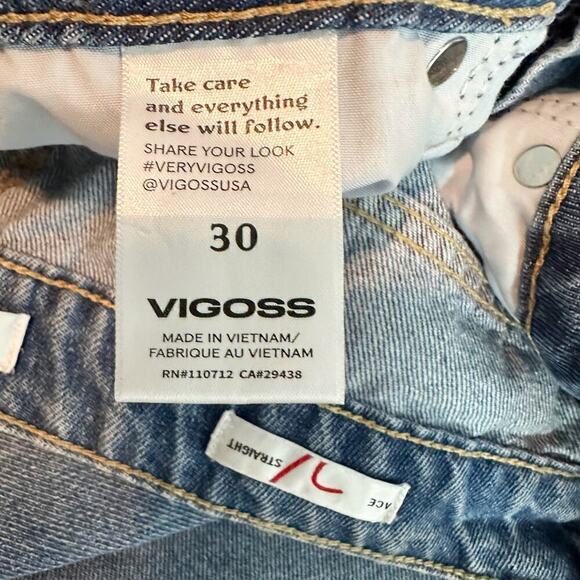 VIGOSS High Waisted Split Hem Straight Ace Jeans Medium Wash Size 30 - Picture 6 of 14